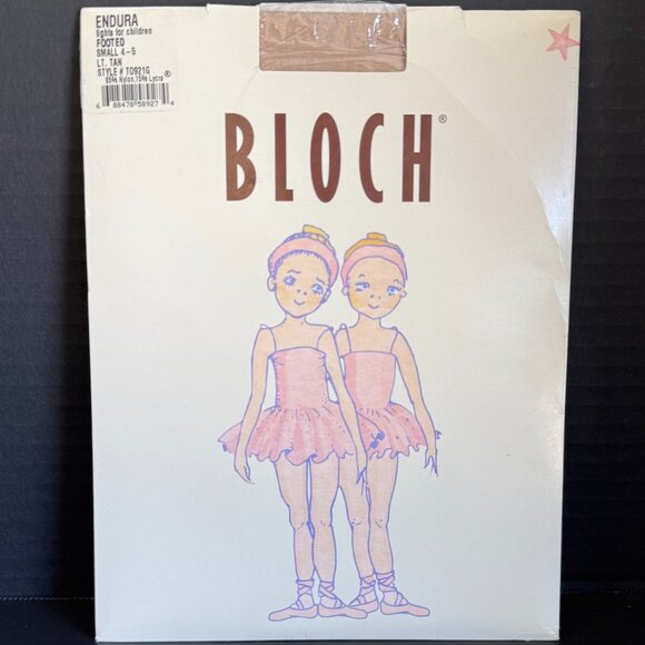 Bloch Childrens Footed Tights Small 4-5 Lt. Tan Nylon/Lycra Durable & Comfortabl - Picture 1 of 6